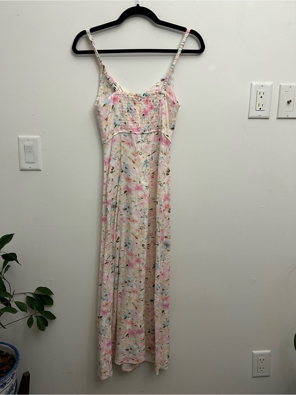 Dex Pastel Floral Twist Front Linen Dress Feminine Fairycore - Picture 3 of 11